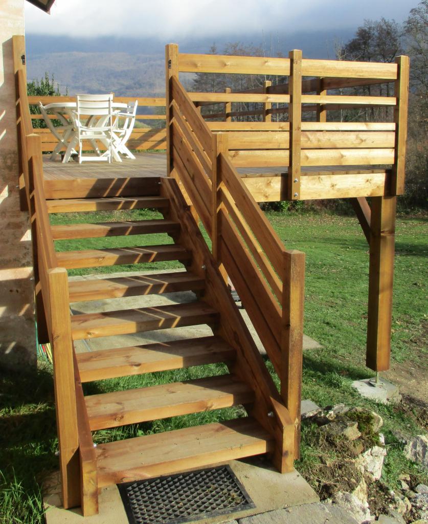 Balcon extérieur en bois autoclave