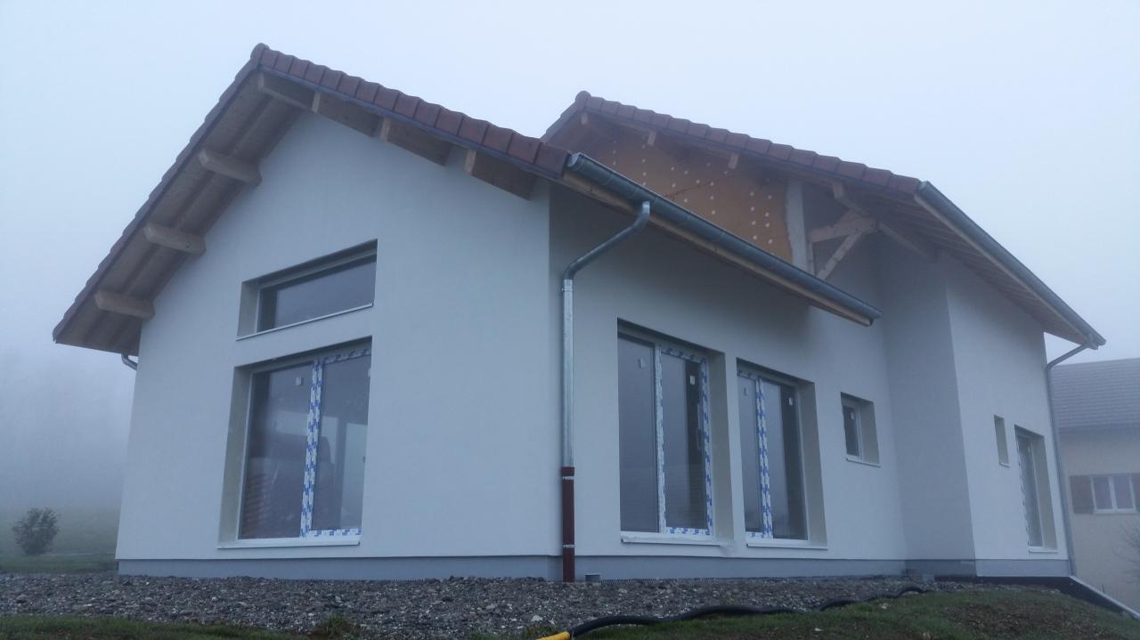 Maison à ossature bois avec menuiserie PVC